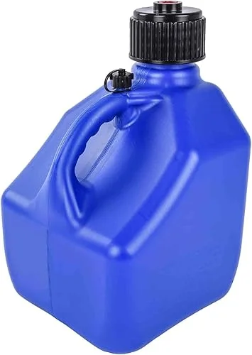 JEGS Square Blue Jug | 3-Gallon Capacity | Contoured Handle | Exterior Fluid Level Markings | Leak-Free Seal | Unbreakable Cap | Made In USA