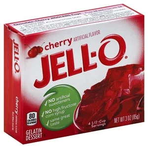 Jell-O Cherry Flavored Gelatin Mix-3 oz.-24/Case