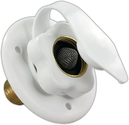 JR Products 160-85-A-26-A Polar White City Water Flange with 1/2′ MPT