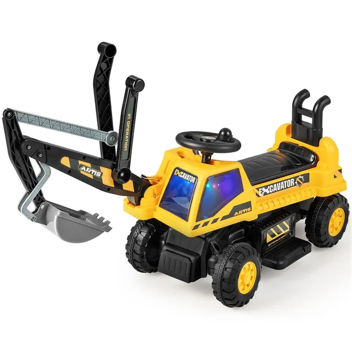 Kids' Powered Ride-on Bulldozer with Front Digger Shovel, ASTM-Certification