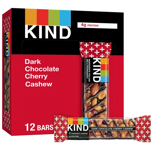 KIND Dark Chocolate Cherry Cashew Plus Antioxidants, Fruit & Nut Bars