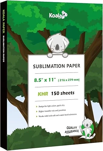 Koala Sublimation Paper 150 sheets 8.5×11 inches for Heat Transfer DIY Gift Compatible with Inkjet Sublimation Printer 105gsm