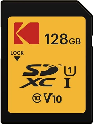 KODAK Premium Memory Card 128GB, 85MB/s Read Speed, 25MB/s Write Speed for Full HD Video and High-Resolution Pictures, Compatible with SDHC and SDXC Standards – EKMSD128GXC10K