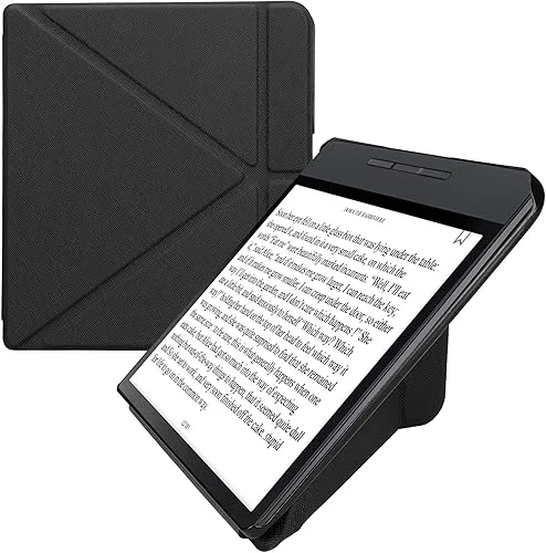 kwmobile Origami Case Compatible with Kobo Forma Case – Slim PU Leather Cover with Stand – Black