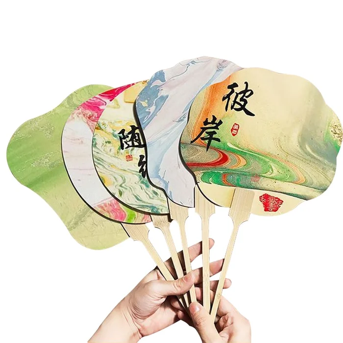 Lacquer fan intangible cultural heritage DIY material package * 12 bottles+intangible cultural heritage material package