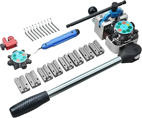 LainKeen Professional Brake Tube Line Flaring Tool 45 and 37 Degree Set, Single, Bubble, Double Flare Tool Kit