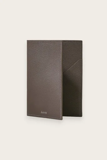 Leather Passport Cover – Aman Grey Ocean Spray