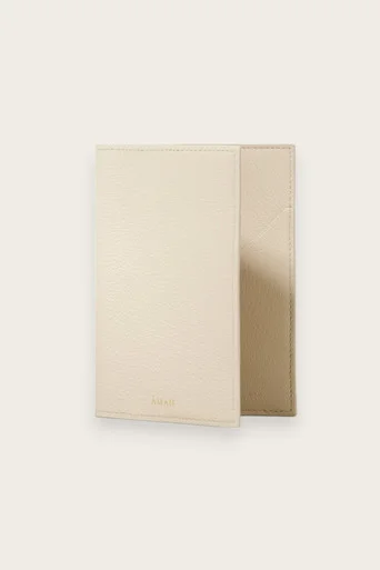 Leather Passport Cover – White Sand Yellow