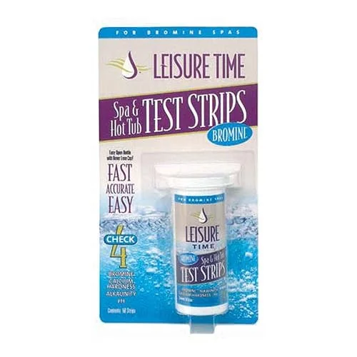 LEISURE TIME 45005A Spa & Hot Tub Test Strips 4-Way Bromine Testers, 50 ct