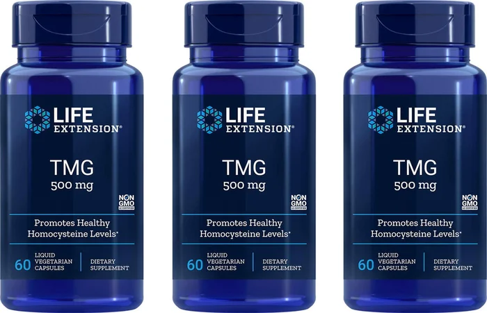 Life Extension TMG Liquid Vegetarian Capsules, 500 mg, 60 Ct (Pack of 3)