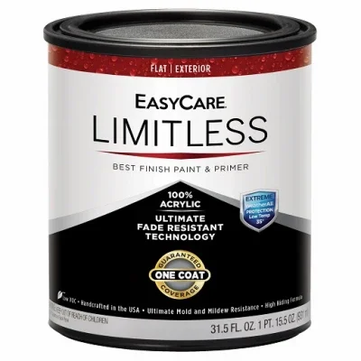 Limitless Weatherall Exterior House Paint & Primer, White Flat Acrylic Latex, Qt.