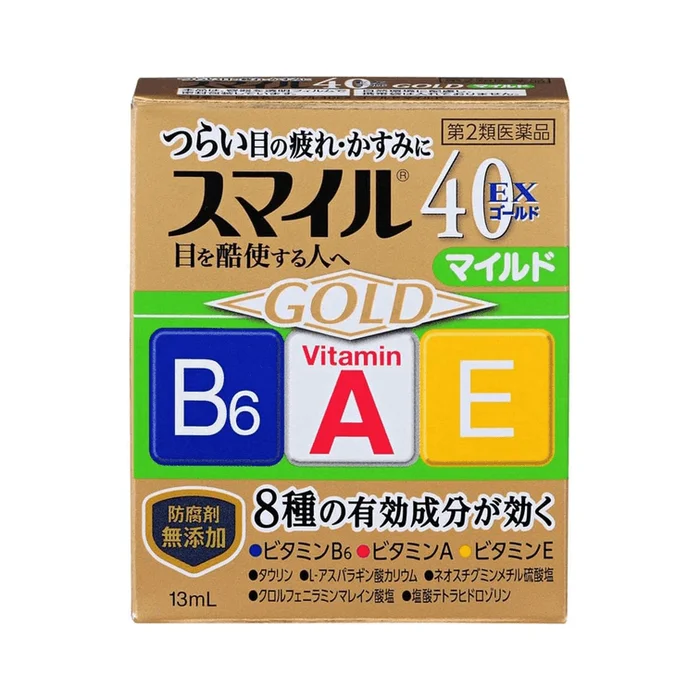 Lion Smile 40Ex Gold Eye Drops Preservative-Free Eye Drops For Eye Strain Relief 13ml Mild