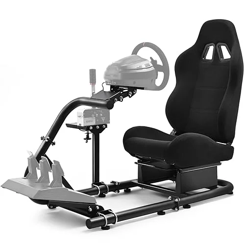 Marada Racing Simulator Cockpit with Racing Seat Fit for Logitech G29 G920 G923,Thrustmaster, Fanatec/Xbox, Adjustable