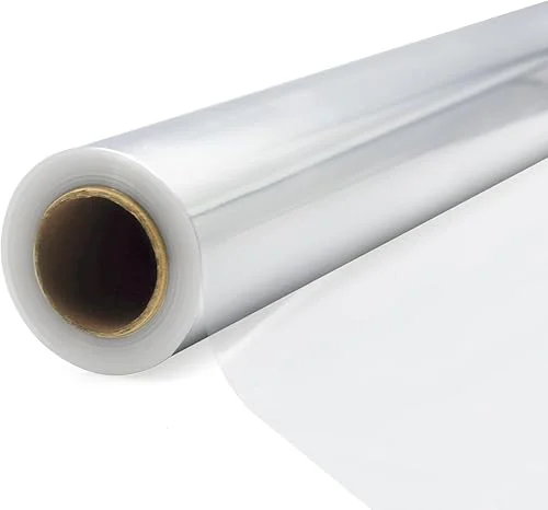MARIWEI Clear Cellophane Wrap Roll (34 in x 100 ft) – 3 Mil Thicken Roll, Long Thick Cellophane Roll for Baskets Gifts Flowers Food Safe Cello Rolls(34′ fold into 17′) (Clear)