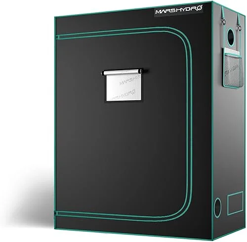 MARS HYDRO 4x2x6 Advanced Grow Tent, 48’x24’x71′ High Reflective Mylar 1680D for Hydroponics Indoor Plant Growing, with Observation Window,Floor Tray and Smooth Zipper for TSL2000/SP3000