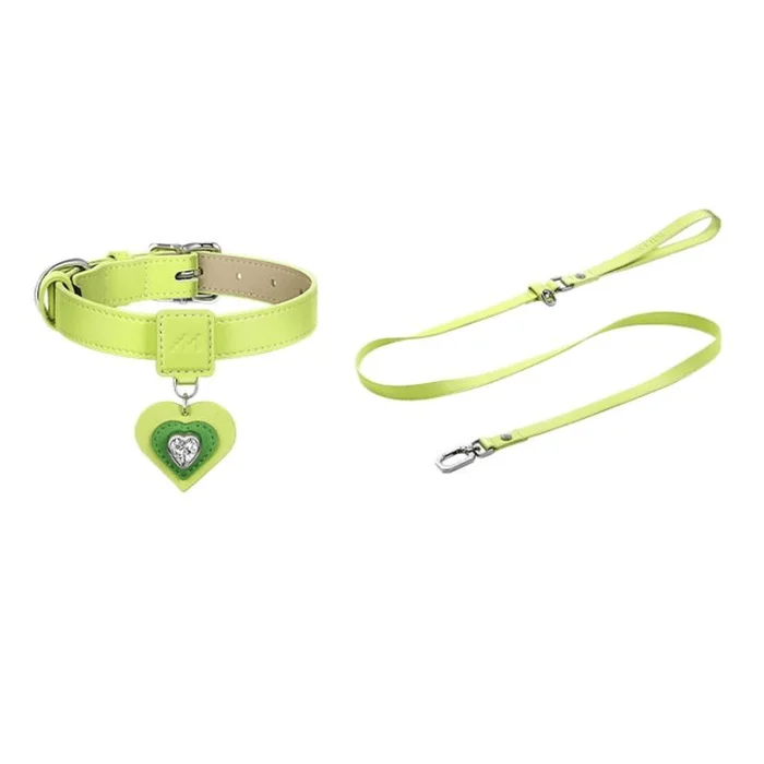 Mars Phone Pet Collar Pendant Traction Rope Necklace Assembly Accessories Green Bamboo (31-38cm)