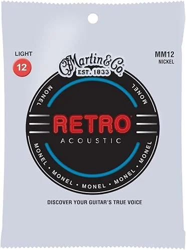 Martin Retro 12-String Acoustic Guitar Strings, Extra Light .010-.047 (MM1012)