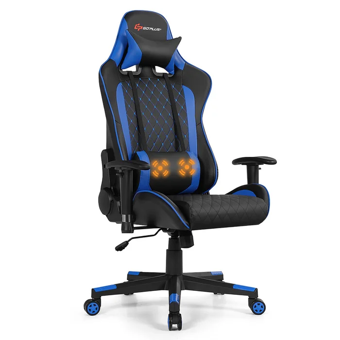 Massage Gaming Chair with Lumbar Support