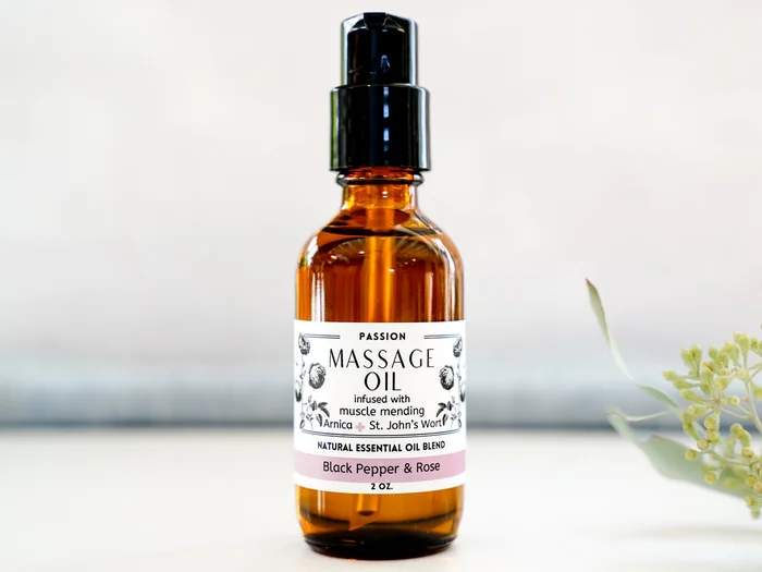 Massage Oil with Arnica – Passion – Black Pepper & Rose