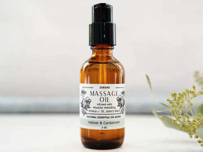 Massage Oil with Arnica – Serene – Vetiver & Cardamom