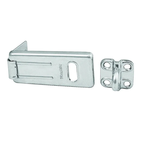 Master Lock 702D Hasp, 2-1/2 in L, 1-1/4 in W, Steel, Zinc, 9/32 in Dia Shackle