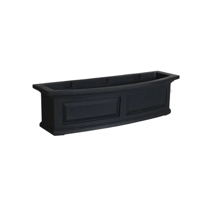 MAYNE Nantucket 4830-B Window Box, 11-1/2 in W, 36 in D, Double Wall Design, Polyethylene, Black