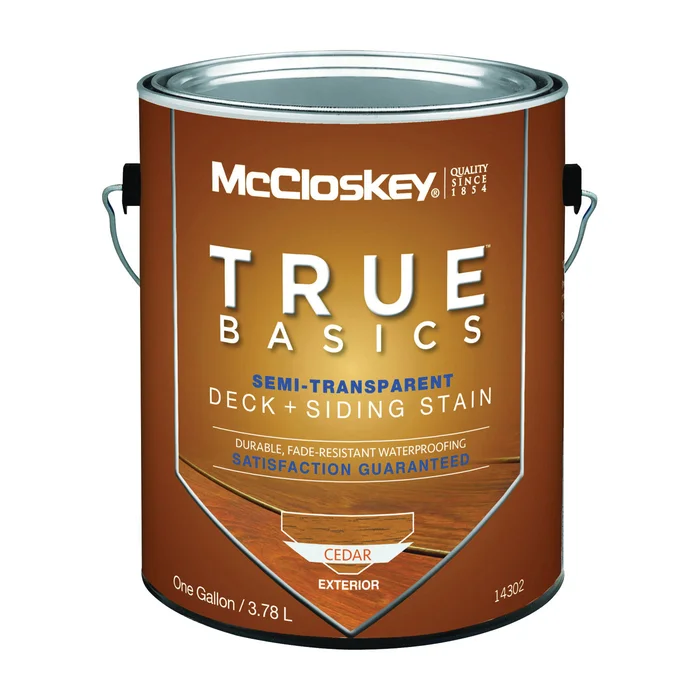 McCloskey True Basics 080.0014302.007 Deck and Siding Stain, Cedar, Liquid, 1 gal