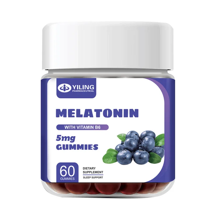 Melatonin Gummy improve sleep for adults blueberry flavor 60pcs/bottle