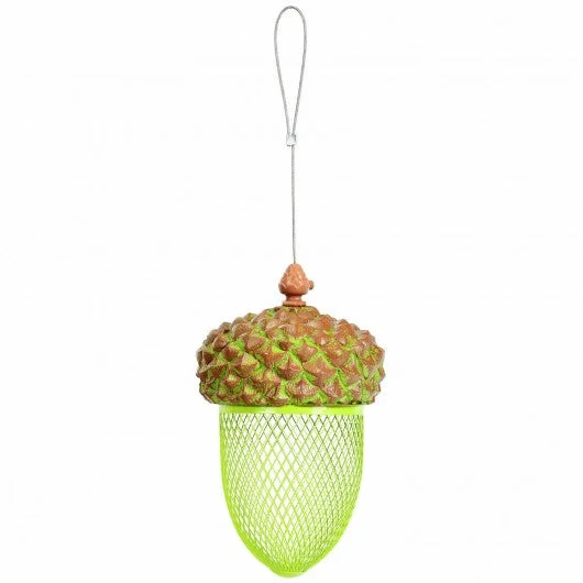 Metal Acorn Wild Bird Feeder Outdoor Hanging Food Dispenser for Garden Yard