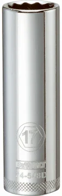 Metric Deep Socket, 12-point, 1/2 In. Drive, 17mm