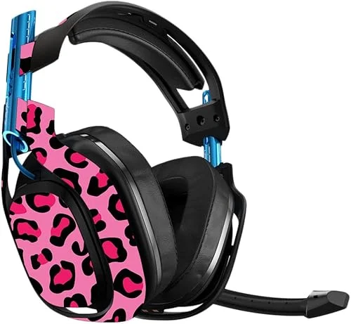 MightySkins Skin Compatible with Astro A50 3rd Generation Gaming Headset – Pink Leopard Protective, Durable, and Unique Vinyl Decal wrap Cover Easy to Apply, Remove, and Change Styles Made in The USA