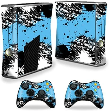 MightySkins Skin Compatible with Microsoft Xbox 360 S Slim + 2 Controller Skins wrap Sticker Skins Hip Splatter