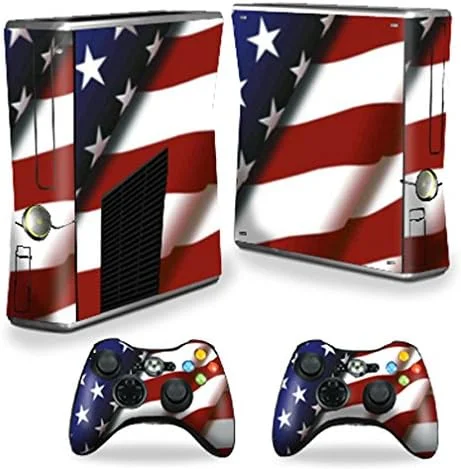 MightySkins Skin Compatible with X-Box 360 Xbox 360 S Console – American Flag | Protective, Durable, and Unique Vinyl Decal wrap Cover | Easy to Apply, Remove, and Change Styles | Made in The USA