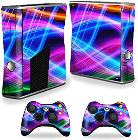 MightySkins Skin Compatible with X-Box 360 Xbox 360 S Console – Light Waves | Protective, Durable, and Unique Vinyl Decal wrap Cover | Easy to Apply, Remove, and Change Styles | Made in The USA