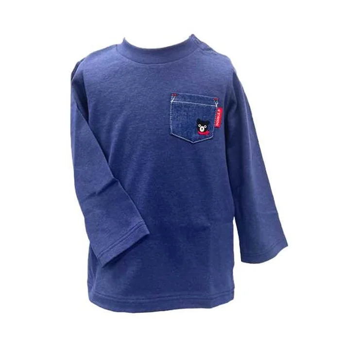 MIKIHOUSE DOUBLE-B Long-Sleeve T-Shirt With Denim Pocket 80cm