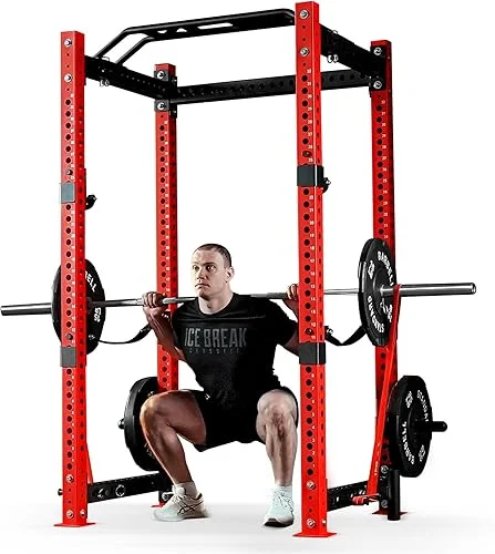 Mikolo 3’x3′ Power Cage, Multi-Function Power Rack with LAT Pull Down Pulley System, Commercial Squat Rack for Home Gym with 3×3 Attachment, 1500 lbs Weight Capacity