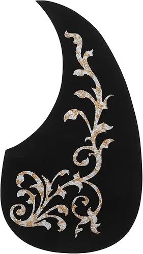 Milisten White Vine Patterned Guitar Pickguard Self Adhesive Electric Guitar Pick Guard Scratch Plate for Guitar Replacement Parts 128MM