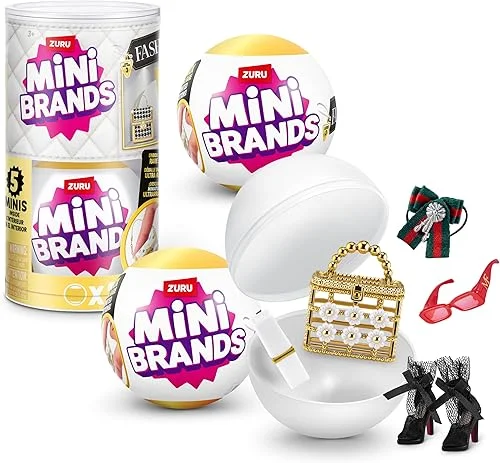 Mini Brands Fashion 2 Pack Series 3 by ZURU Real Miniature Fashion Brands Collectible Toy, 2 Capsules of 5 Mystery Miniature Brands for Girls, Teens, Adults and Collectors (2 Pack)