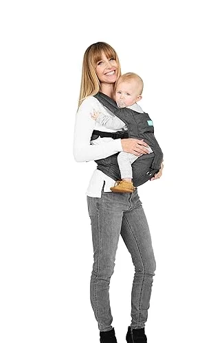 Moby Hip Seat and Baby Carrier for Infants and Toddlers, Designed for Mothers, Fathers, and Caregivers, Supports Children from 12-17 lbs (Grey)