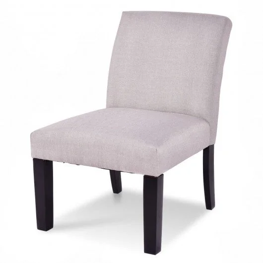 Modern Upholstered Armless Slipper Chair-Beige