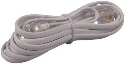 Modular Line Extension Cord, White, 7-ft.