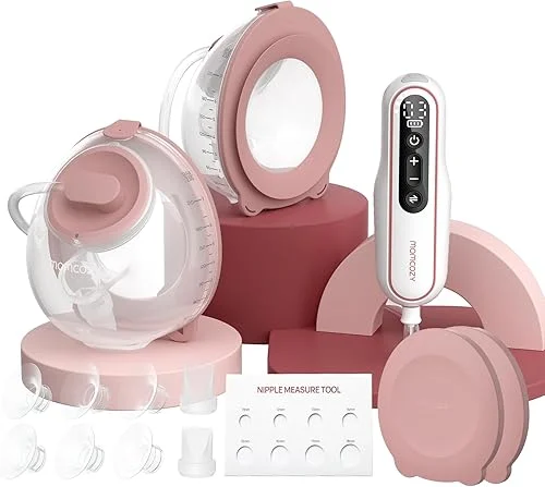 Momcozy Breast Pump V2 Pro Ultra-Lightweight, Hands-Free & Portable Wearable Pump with Upgraded Integrated DoubleFit Flange, Quiet & Leak-Proof Electric Pump, 3 Modes|9 Levels, 17/19/21/24mm