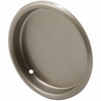 Mortise Closet Door Pull, Satin Nickel, 2-1/8 In. Diam., 2-pk.