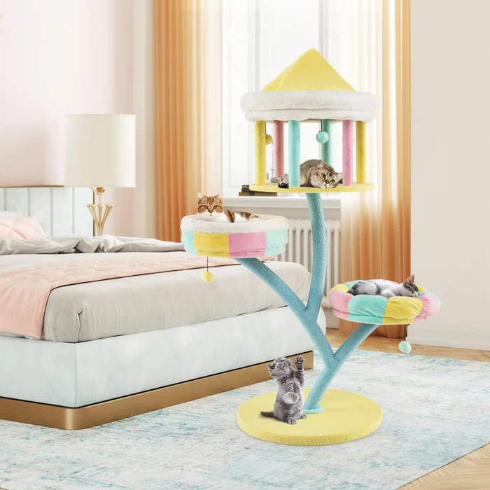 Multi-Layer Cat Tree with 2 Removable Perches