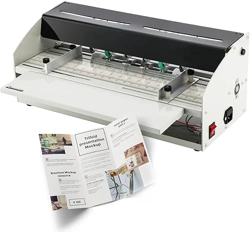 Mxmoonant 3-in-1 Electric Creasing Machine 18 1/2′(470mm) Paper Creaser Scorer Perforator Cutter for Cards Invitations Tickets 110V