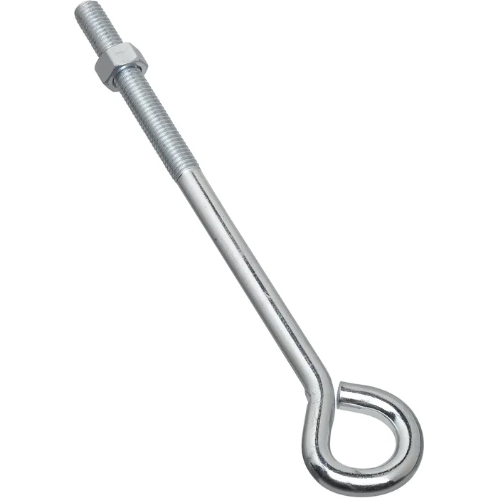 N221-333 Eye Bolt, 1/2-13 Thread, 3-3/4 In L Thread, 1 In Id Dia Eye, 8.14 In L Shank, Steel, Zinc