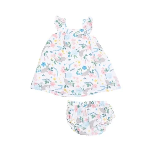 Narwhal Floral Sundress & Diaper Cover