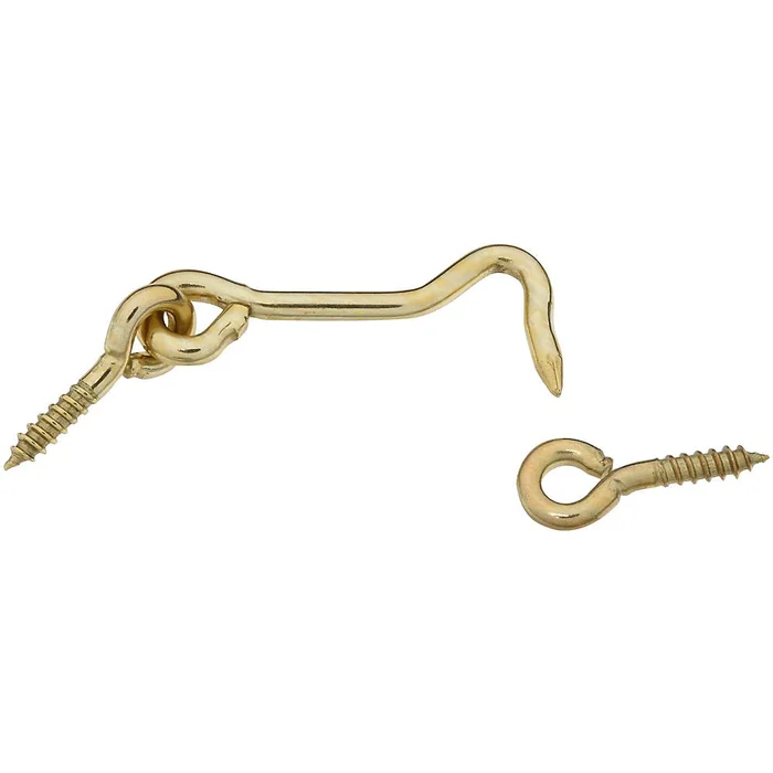 National Hardware V2001 Series N118-117 Hook and Eye, Brass, Solid Brass