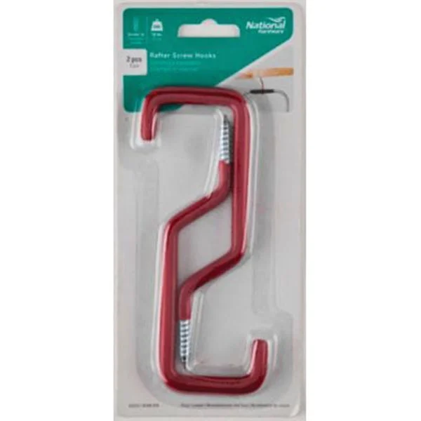 National Hardware V2213 N188-010 Rafter Hook, 40 lb, Steel, Red