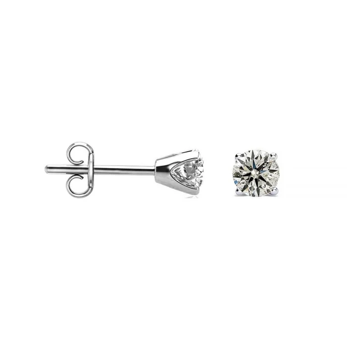 Nearly 1/3-Carat Fiery Diamond Studs in Solid Sterling Silver